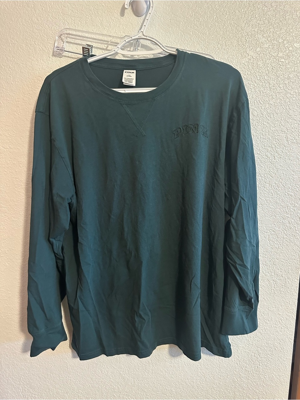 PINK Victoria's Secret by Victoria's Secret Long Sleeve Tee - Forest Green